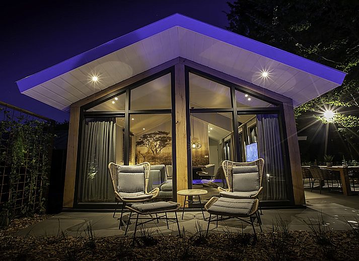Private pool at Holiday Home De Thijmse Berg in Rhenen, Utrechtse Heuvelrug surrounded by green nature.