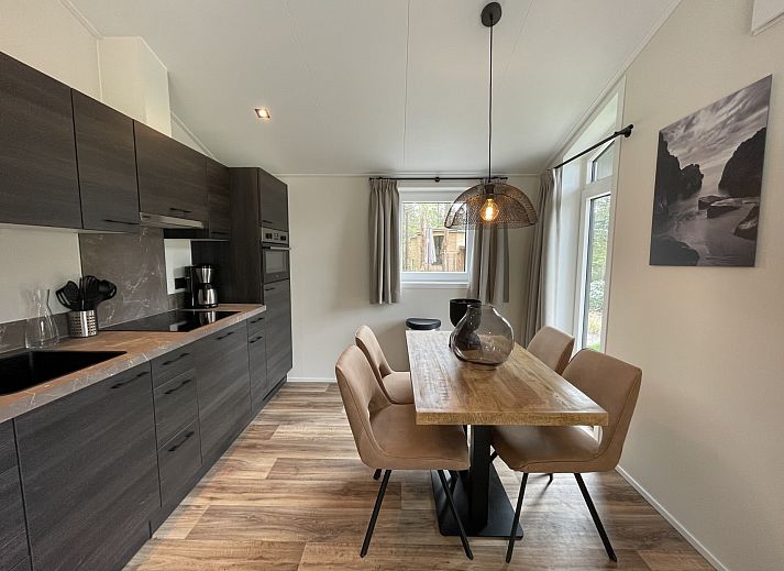Cozy living room of the detached house in Maarn, Utrechtse Heuvelrug, overlooking the green garden and comfortable seating area.