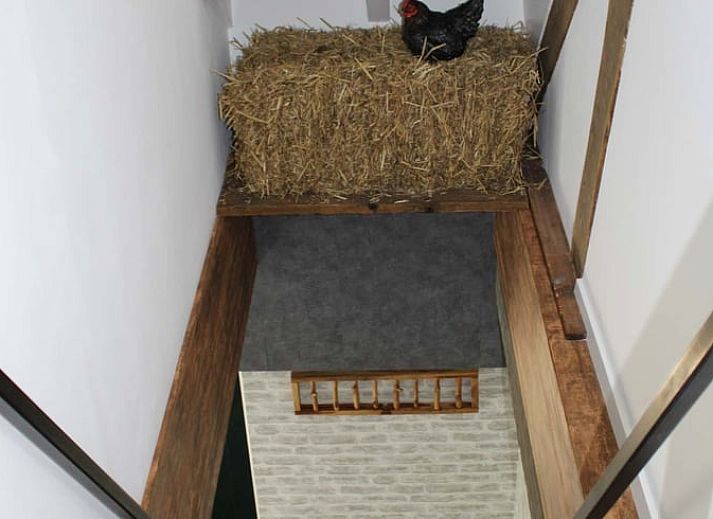 Buitenkant van Vakantiehuisje in Achterveld, Utrechtse Heuvelrug, met traditionele bakstenen en groene deuren.