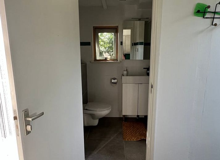 Helles Interieur des Ferienhauses in Stoutenburg mit moderner Einrichtung und Blick auf die Natur.