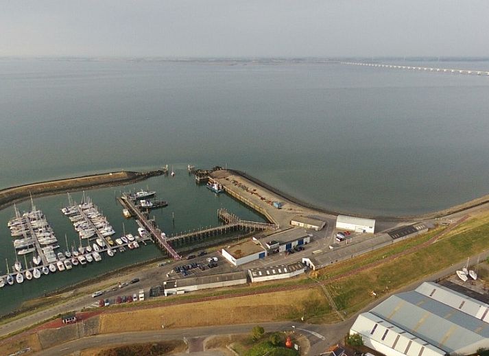 Gezellige binnenruimte van Inn d'n Eenhoorn in Colijnsplaat, Noord-Beveland, met comfortabele zitplaatsen en groene accenten.