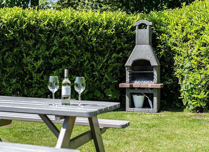 Gezellige woonkamer in Patrijzenlaan 5, De Banjaard, Kamperland met uitzicht op de tuin.