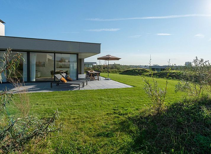 Natuerliche Umgebung um Duinvallei 43, Bungalow in Kamperland, mit schottischem Highlander im Schnee.