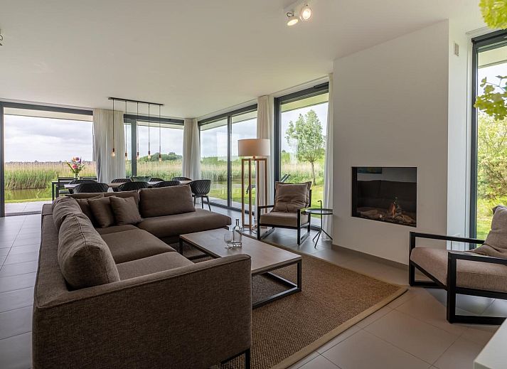 Dining area with a view in Waterline 04, De Groote Duynen, Kamperland, Zeeland.