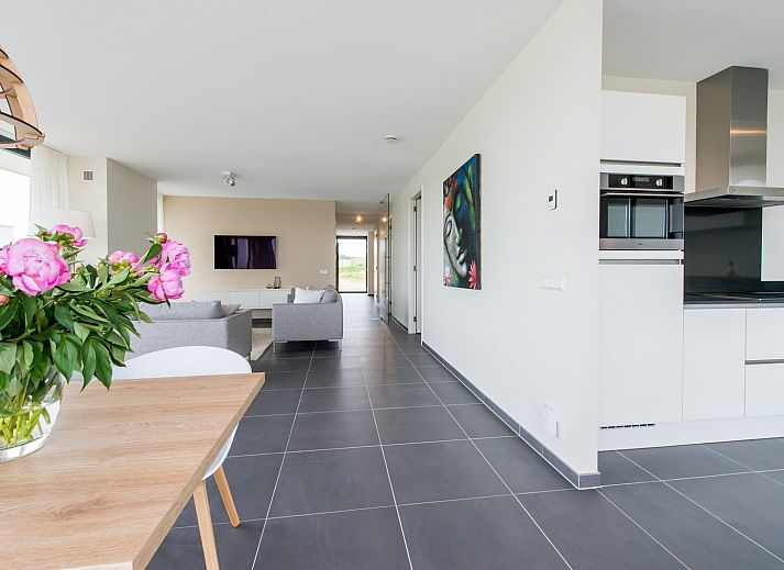 Gemuetliches Wohnzimmer im Ferienhaus Zandbank 18 | De Groote Duynen, Kamperland, mit Kamin.