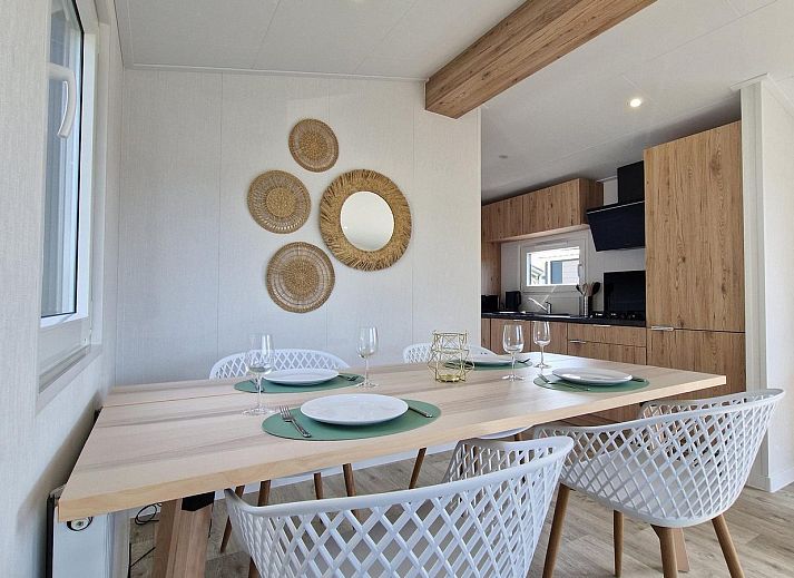 Enjoy the terrace of VZ2326 Holiday Chalet Stern 1866 Renesse, ideal for outdoor dining in Schouwen-Duiveland, Zeeland.