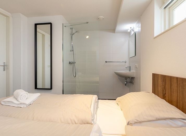 Aerial view of Holiday home Duinzicht Renesse overlooking the coastline of Schouwen-Duiveland, Zeeland.