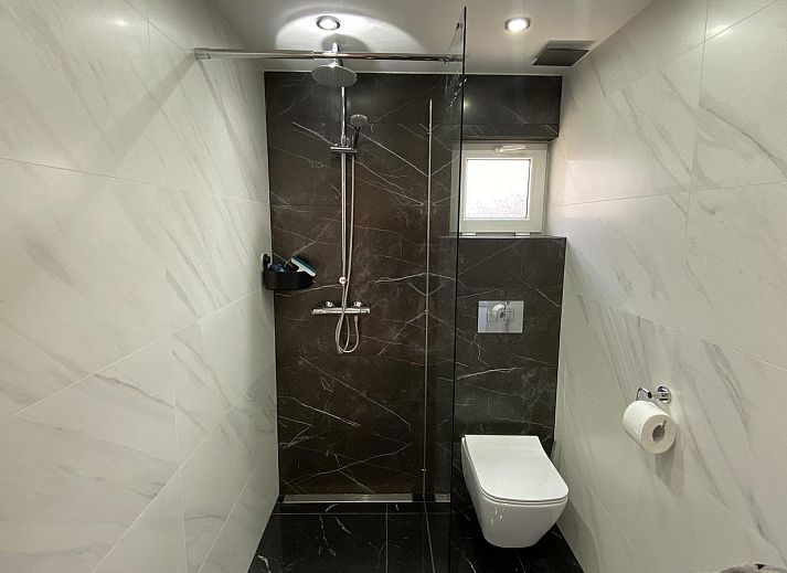 Vorderansicht von VZ1101 Ferienhaus in Renesse mit Terrasse und gruener Umgebung in Zeeland.