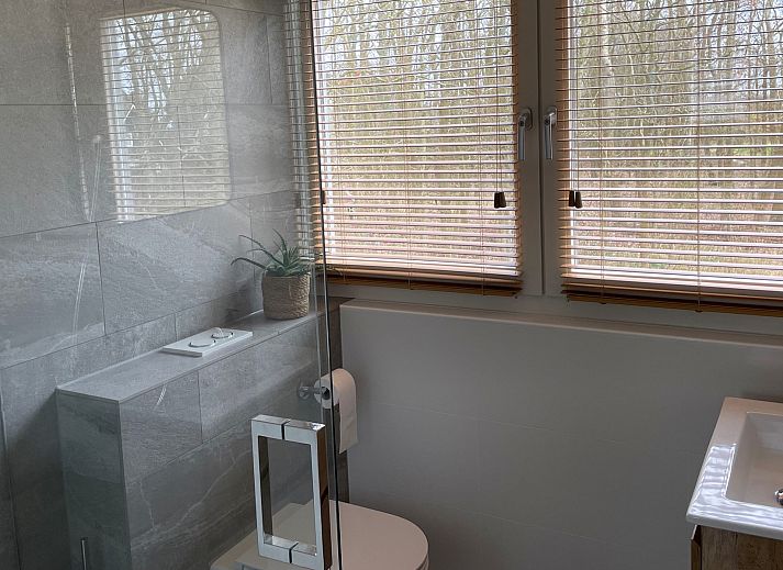 Zijaanzicht van Vakantiehuis Populierenlaan 3 in Nieuw-Haamstede, met moderne architectuur.