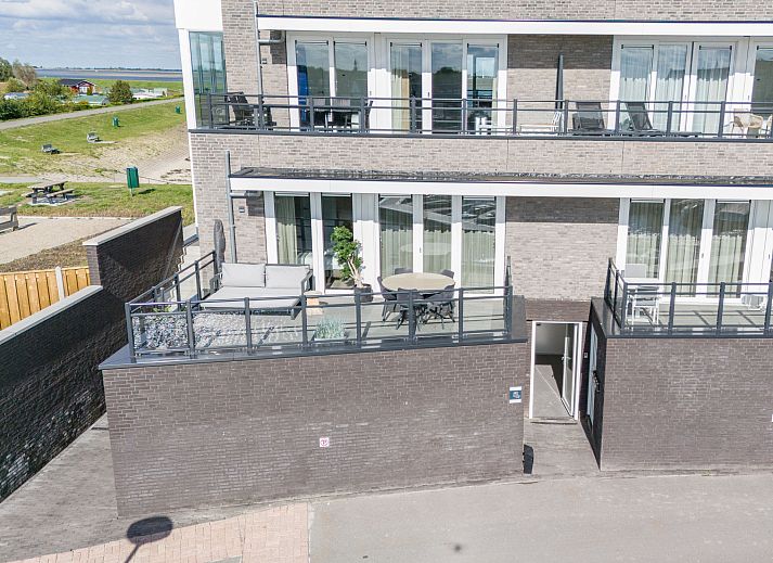 Esszimmer mit Aussicht in Apartment Vista Maris Somaris, Sint-Annaland, Tholen, Zeeland