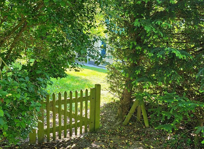 Zonnig terras bij VZ2330 Vakantiehuis in Oostkapelle, omgeven door natuur, Walcheren, Zeeland.