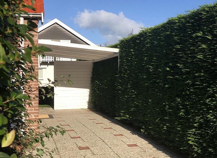 Stilvolle TV-Ecke im Ferienhaus VZ2416, Oostkapelle, Walcheren, mit modernem Flachbildschirm und dekorativer Pflanze.