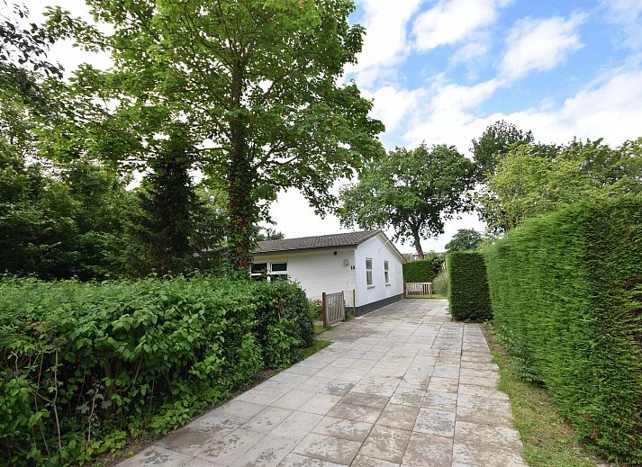 Green backyard of VZ1163 Holiday bungalow in Oostkapelle, Walcheren, Zeeland, surrounded by nature.