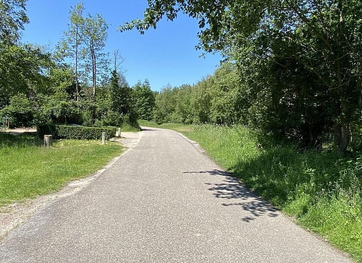 Schaduwrijke tuin van VZ1007 Vakantiebungalow in Oostkapelle, Walcheren, Zeeland.