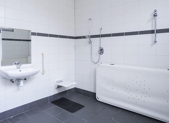 VZ132 Group accommodation Westkapelle, green garden with trees at vacation home in Westkapelle, Walcheren, Zeeland.