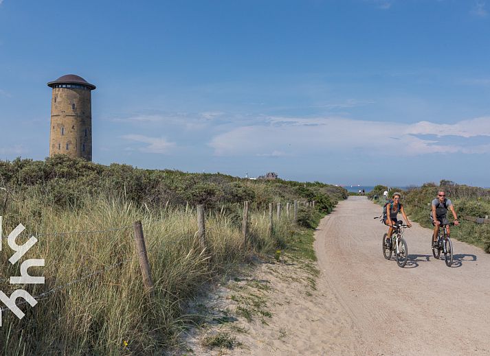 Cyclists on the road along the coast near Domburg, Walcheren, near vacation home ZE1297