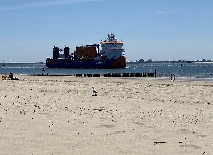 Stijlvolle woonkamer van VZ675 Strandwoning Vlissingen 4p in Vlissingen, Walcheren, Zeeland met moderne inrichting.