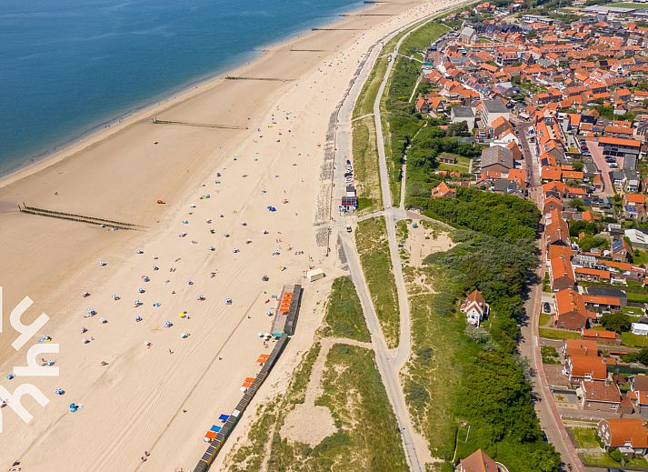 Vakantiehuis ZE1421 in Zoutelande, Walcheren, met bloeiende lavendel voor de woning.