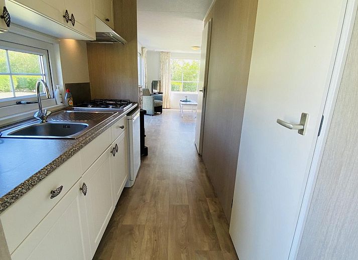 Side view of VZ235 Chalet Veere in Veere, Walcheren with sunny terrace