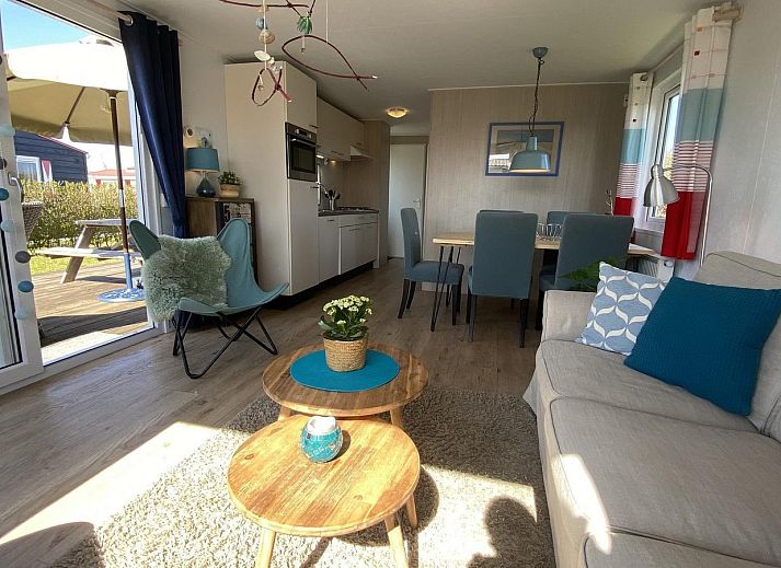 Seating area on the terrace of VZ828 Chalet in Serooskerke, Walcheren.