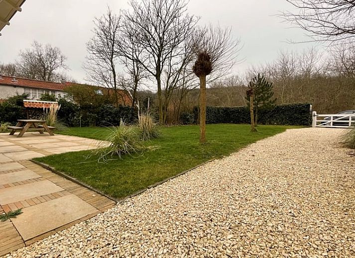 Aerial view of Holiday home in Dishoek overlooking the coast of Walcheren, Zeeland.