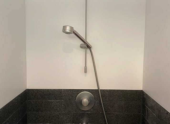 Groene tuin met hangmat en kip bij Vakantiehuisje in Biggekerke, Walcheren, Zeeland.