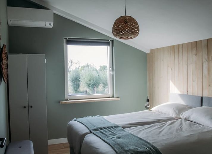 Vakantiehuis in Ritthem met alpaca's op de groene weide, Walcheren, Zeeland.