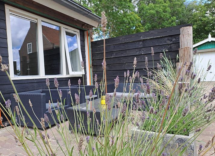 Gemuetliches Wohnzimmer von VZ494 Ferienhaus Grijpskerke mit Holzbalken, Walcheren, Zeeland.