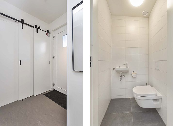 Ansicht des Einfamilienhauses in Breskens, Ferienhaus in Zeeland mit moderner Architektur und grner Umgebung.