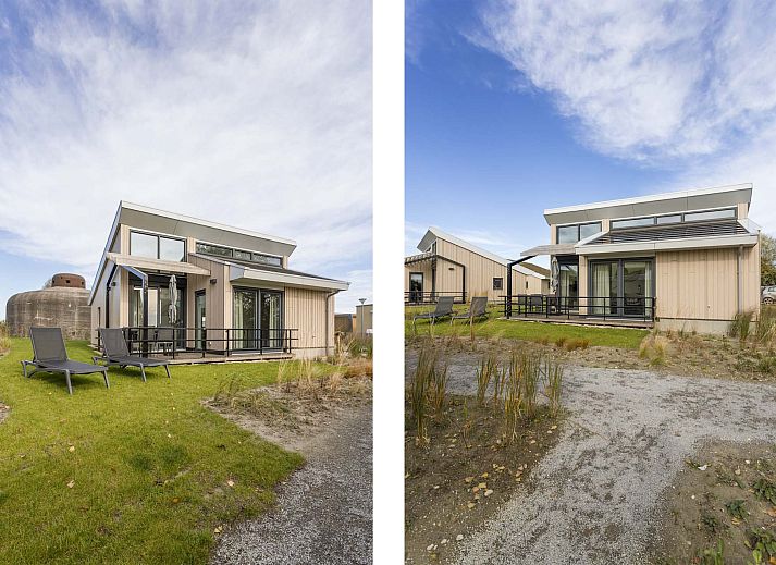 Helles Wohnzimmer in Einfamilienhaus in Breskens, Ferienhaus in Zeeuws-Vlaanderen mit Zugang zur Terrasse.