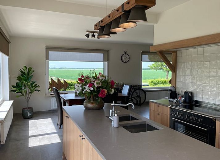 Geniet van het uitzicht vanaf het terras van Vakantiehuisje in Aardenburg, Zeeuws-Vlaanderen, omringd door weelderige natuur.