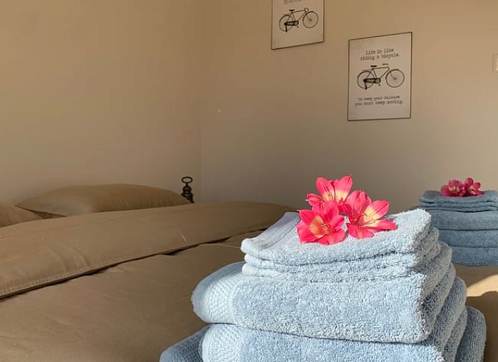 Buitenruimte met eettafel bij Vakantiehuisje in Aardenburg, Zeeuws-Vlaanderen, perfect voor al fresco dineren.