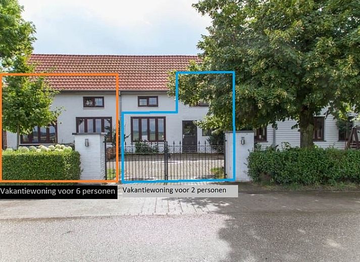 Gezellige voorgevel van Vakantiehuisje in IJzendijke, Zeeuws-Vlaanderen, Zeeland.