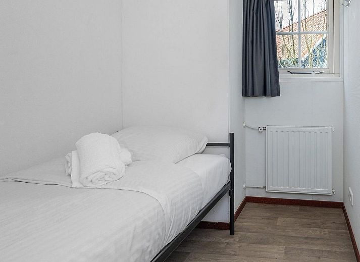 Aerial view of 4-person Premium Zeeland Cottage, waterfront vacation home in Wemeldinge, South Beveland, Zeeland.