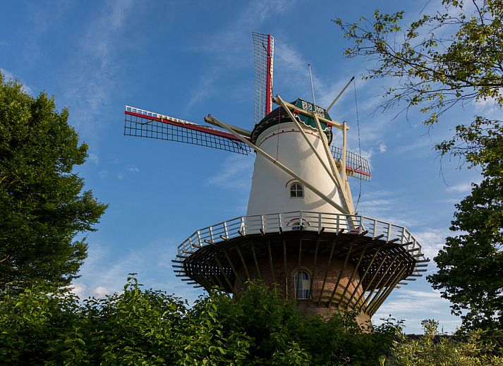Charmante buitenkant van vakantiehuis ZE1456 in Wemeldinge, omringd door natuur in Zuid-Beveland, Zeeland.