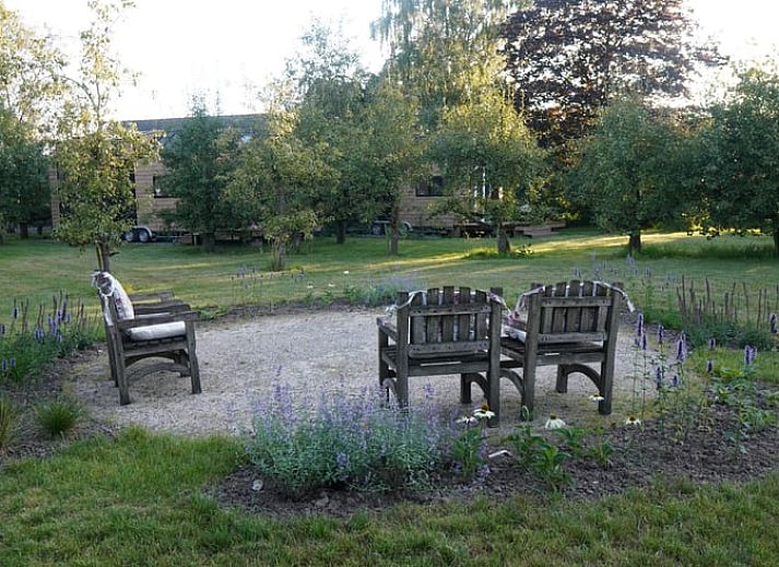 Cozy terrace of Huisje in Kapelle, vacation home in green Kapelle, Zeeland.