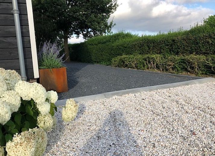 Cozy terrace of Huisje in Kapelle, vacation home in green Kapelle, Zeeland.