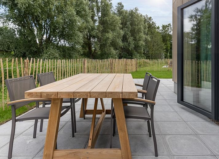 Stijlvolle woonkamer van Comfort Villa 4 in Wolphaartsdijk, Zuid-Beveland, met moderne inrichting en comfortabele zithoek.