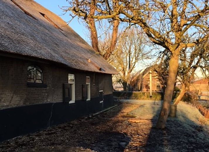 Sunrise over the landscape at Cottage in Stolwijk, vacation home in Alblasserwaard, South Holland.