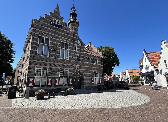 Moderne keuken van VZ1114 Vakantieappartement in Ouddorp met eetgedeelte.