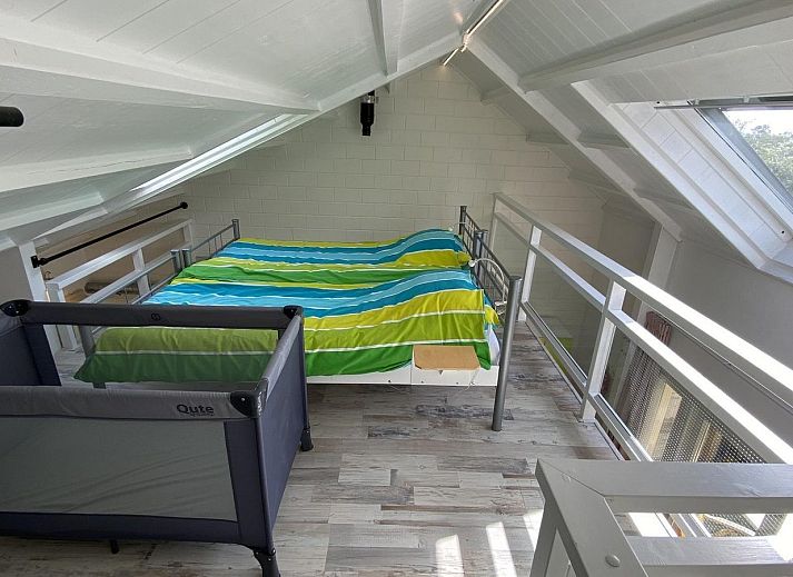 Blick von der Terrasse des Ferienhauses VZ991 in Ouddorp, mit gruenem Zaun.