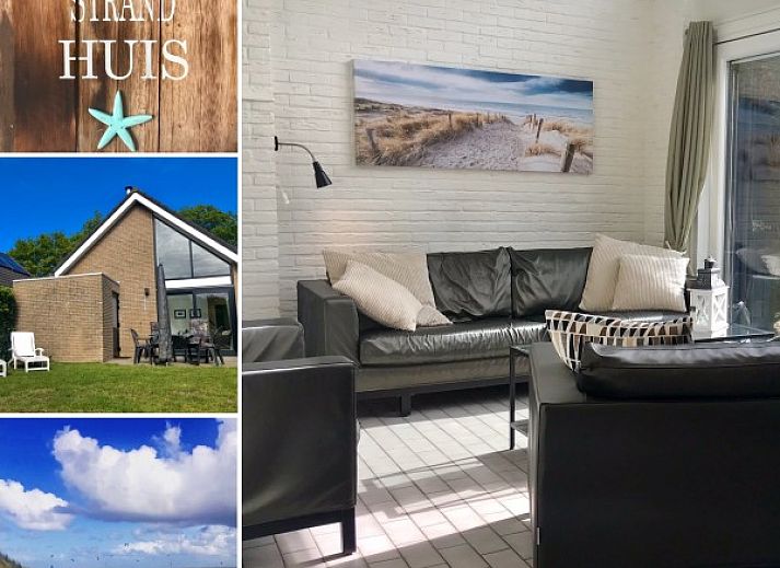 Gezellige woonkamer in Vakantiehuis Ouddorp, met moderne inrichting en veel natuurlijk licht in Zuid-Holland.