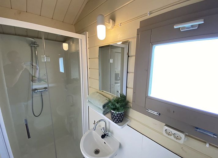 Enjoy the sun on the veranda of Camping Chalet the Albatros Plus in Ouddorp, Goeree-Overflakkee, South Holland.