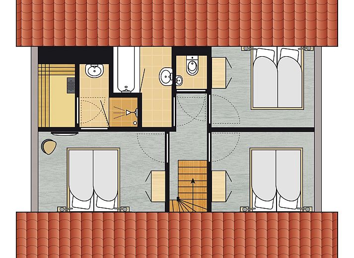 Entspannen Sie sich in der luxurioesen Sauna des Strand Resort Ouddorp Duin, einer Villa fuer 6 Personen im schoenen Ouddorp, Goeree-Overflakkee, Suedholland.