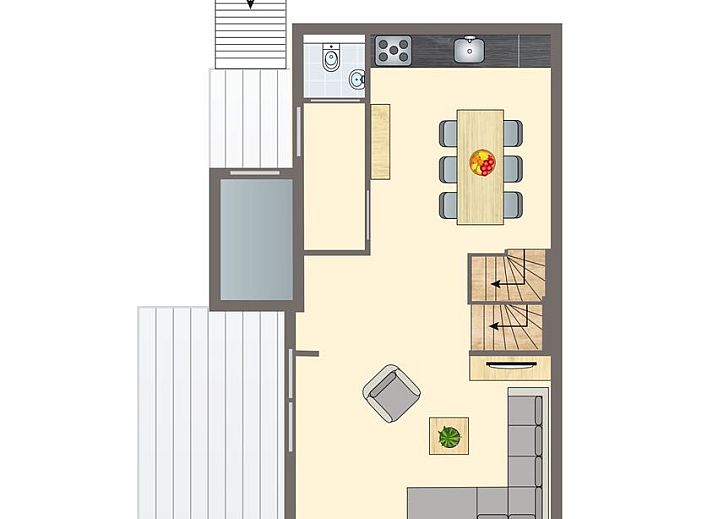 Gezellige zithoek in De Reeuwijkse Plassen, 6-persoons waterwoning, ideaal voor ontspanning in Reeuwijk.