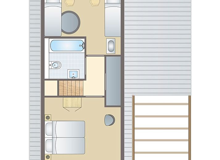 Gezellige zithoek in De Reeuwijkse Plassen 6-persoons kinderwoning 6CK2, met uitzicht op de natuur in Reeuwijk.