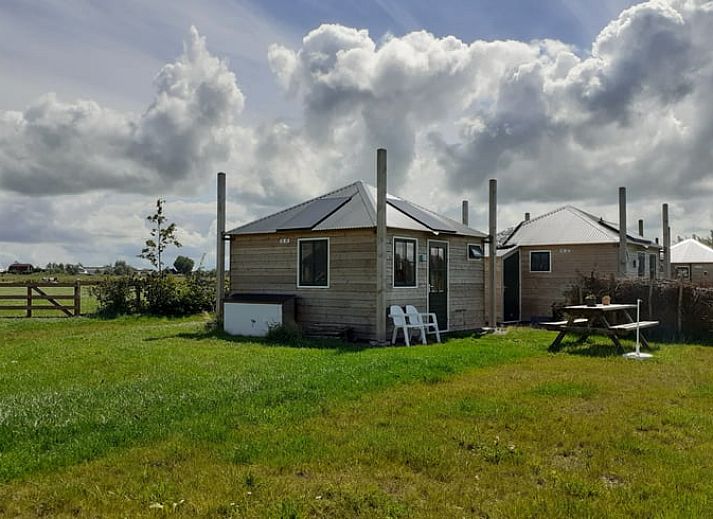Buitenterras met picknicktafel bij Vakantiehuis in Woerdense Verlaat, ideaal voor buitenmaaltijden.