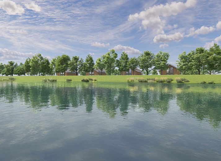 Chalet in Warmond, een vakantiehuis in het Groene Hart, Zuid-Holland, omringd door groene natuur en een ruime tuin.