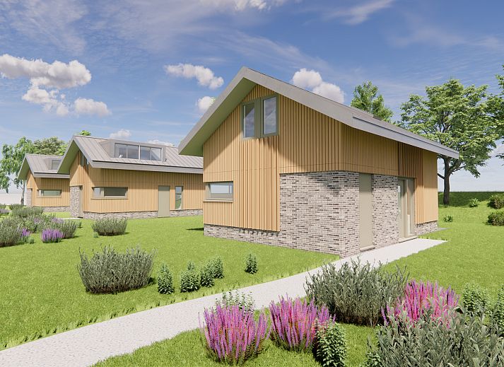 Chalet in Warmond, een vakantiehuis in het Groene Hart, Zuid-Holland, omringd door groene natuur en een ruime tuin.