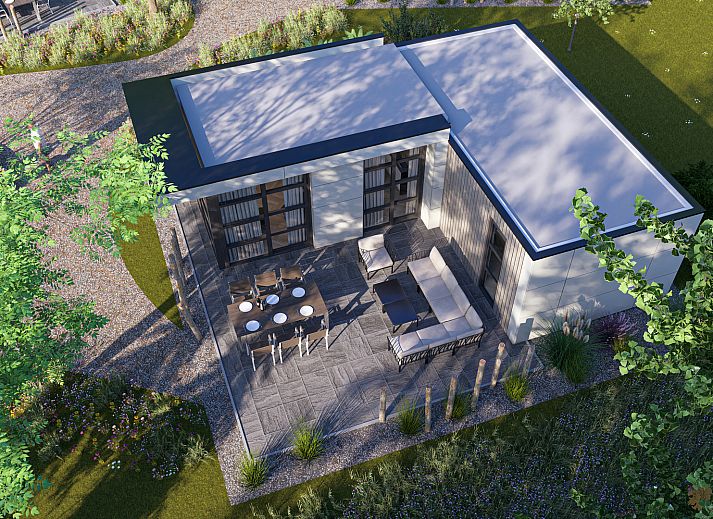 Entspannen Sie sich auf der grozgigen Terrasse des freistehenden Hauses in Warmond, einem Ferienhaus im Grnen Herzen von Sdholland.